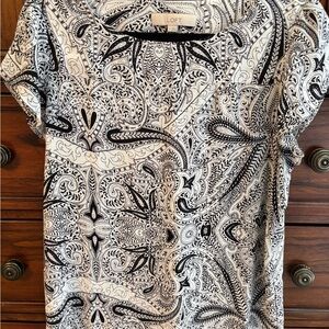 LOFT Monochrome Paisley Blouse
